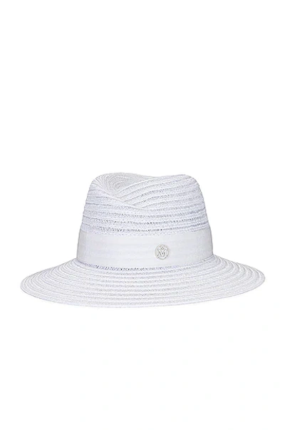Shop Maison Michel Virginie Straw Timeless Colored Canapa Hat In White