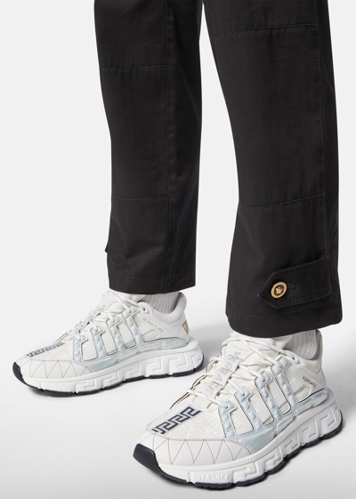 Shop Versace Trigreca Sneakers In White