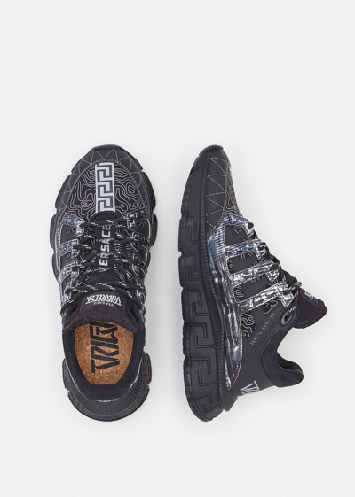 Versace Trigreca Low-top Sneakers In Black