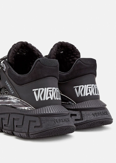 Versace Trigreca Low-top Sneakers In Black
