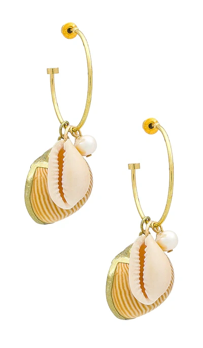 Shop Petit Moments Playa Earrings In Metallic Gold