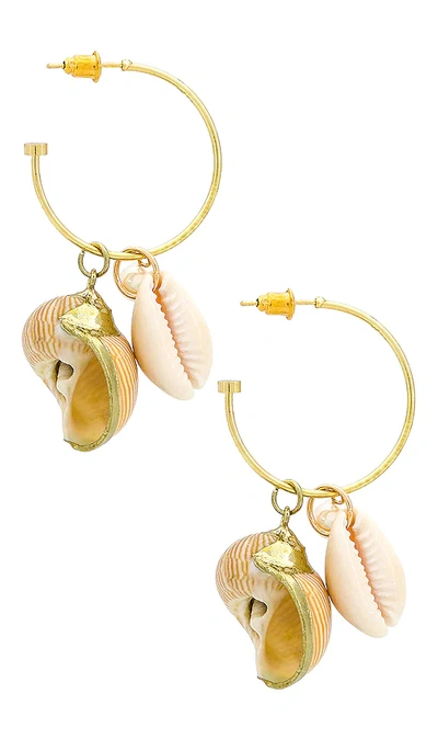 Shop Petit Moments Playa Earrings In Metallic Gold