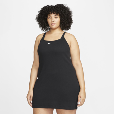 Shop Nike Women's  Sportswear Essential Ribbed Dress (plus Size) In Black