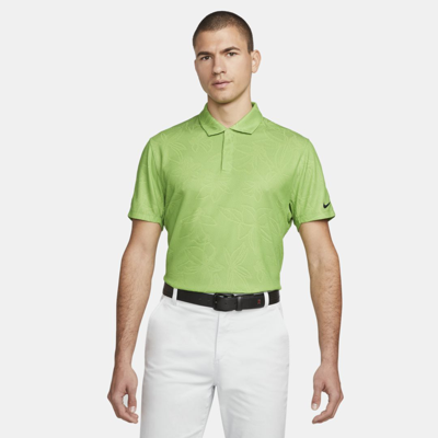 Shop Nike Dri-fit Adv Tiger Woods Men's Golf Polo In Chlorophyll,vivid Green,black