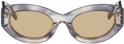 Shop Mcq By Alexander Mcqueen Gray Cat-eye Sunglasses In 003 Grey