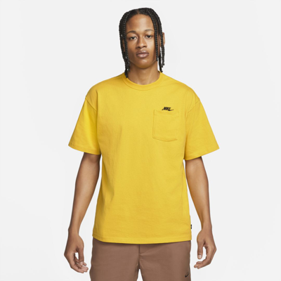 Shop Nike Men's  Sportswear Premium Essentials Pocket T-shirt In Yellow