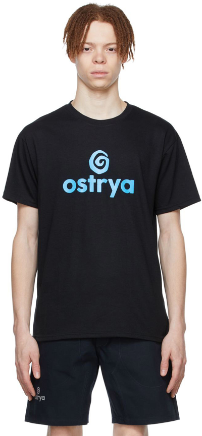 Shop Ostrya Black Cotton T-shirt In Blk Black