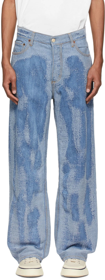 Shop Eytys Blue Benz Jeans In Scratched
