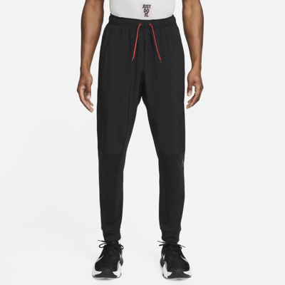 Nike Dri-fit Men's Tapered Training Pants In Black/cinnabar