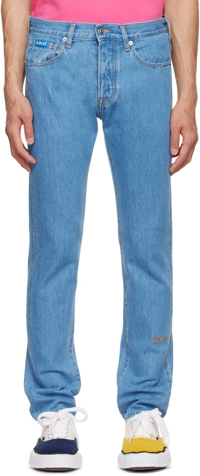Shop Advisory Board Crystals Blue Slim Fit Jeans In Light Blue Stonewash