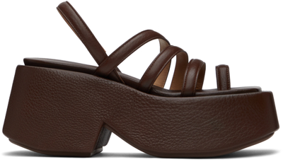 Shop Marsèll Brown Zeppo Sandals In 490 Chocolate