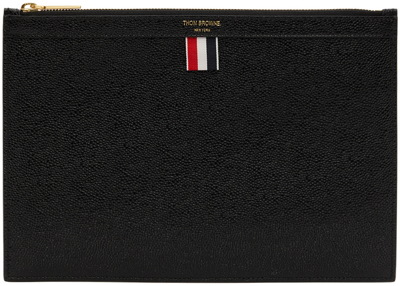 Shop Thom Browne Black Small Zip Document Holder In 001 Black