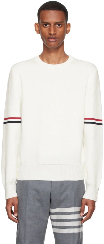 Shop Thom Browne Off-white Cotton Sweater In 100 White