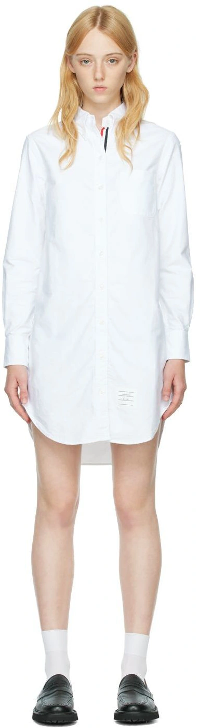 Shop Thom Browne White Cotton Dress In 100 White