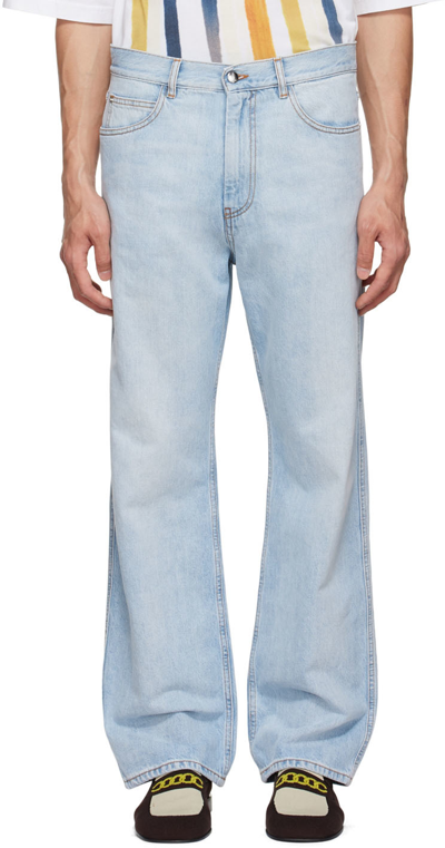 Shop Marni Blue Wide-leg Jeans In Ddb12 Arctic