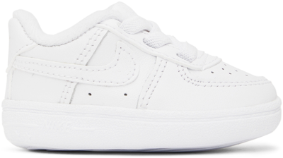 Shop Nike Baby White Force 1 Crib Sneakers In White/white-white