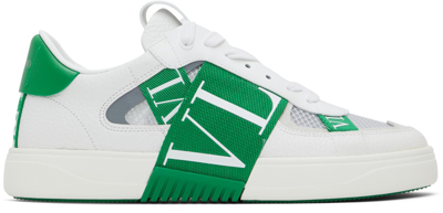 Shop Valentino White & Green Vl7n Sneakers In Q1v Bia/u.green-bi/p
