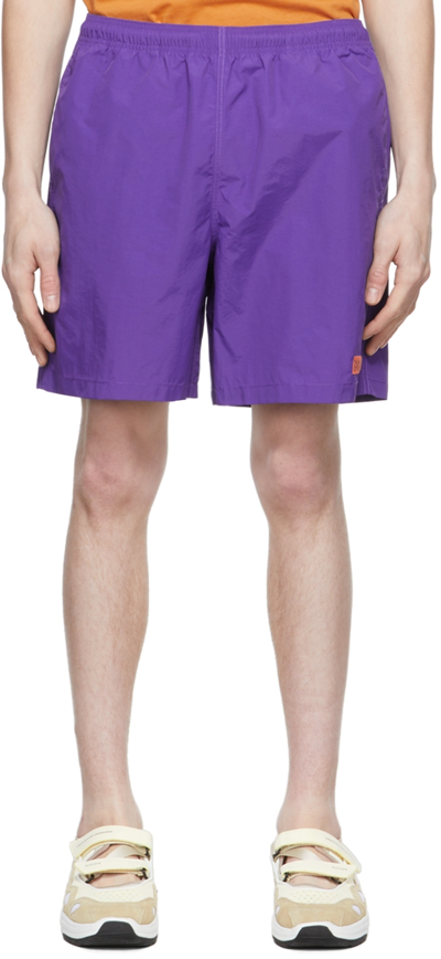 Shop Brain Dead Purple Nylon Shorts