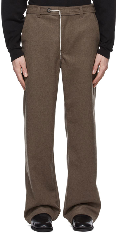 Shop Airei Ssense Exclusive Brown Wool Trousers