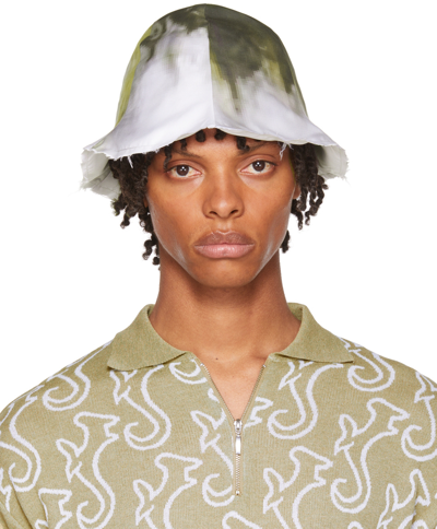 Shop Serapis Ssense Exclusive Green & Gray Bucket Hat In Hull Moss