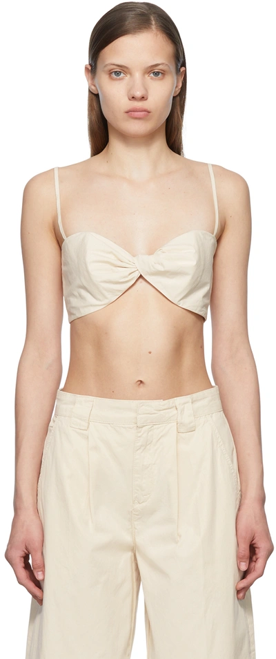 Frame Off-white Cotton Tank Top In Flax