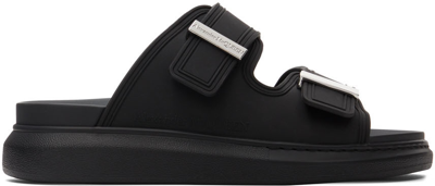 Shop Alexander Mcqueen Black Hybrid Sandals In 1081 Black/silver