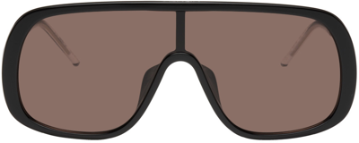 Shop Kenzo Black Shield Sunglasses In 01e Shiny Black / B