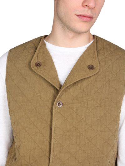 Maison Margiela Quilted Buttoned Vest In Brown | ModeSens