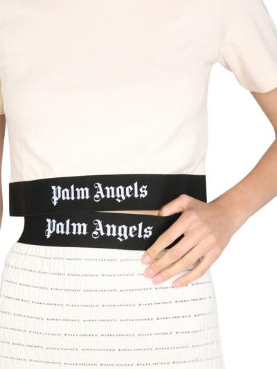 Shop Palm Angels Cropped T-shirt In White