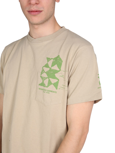 Shop Engineered Garments Logo Print T-shirt In Marrone