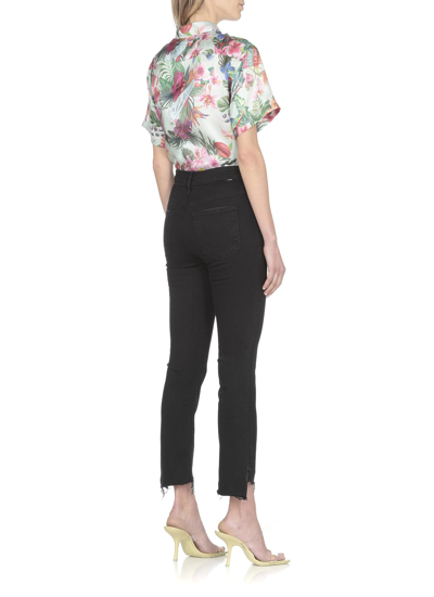 Mother The Insider Frayed Jeans In Black