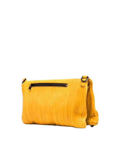 Shop Numero 10 Pleated Lurex Pochette In Yellow