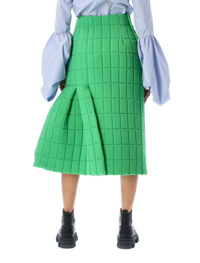 Shop A.w.a.k.e. Quilted-effect Midi Skirt In Green