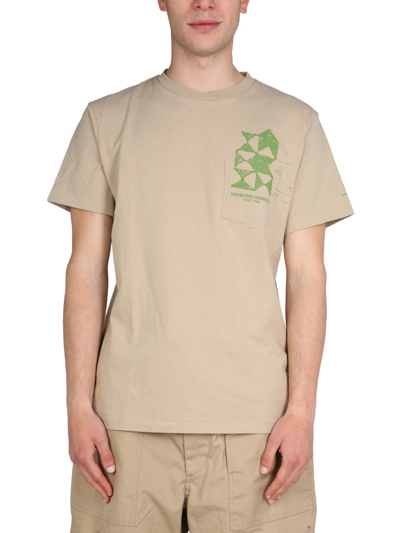 Shop Engineered Garments Logo Print T-shirt In Brown