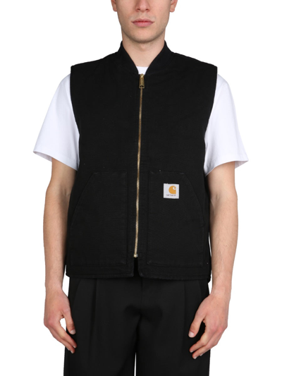 Shop Carhartt Logo Patch Vest In Black