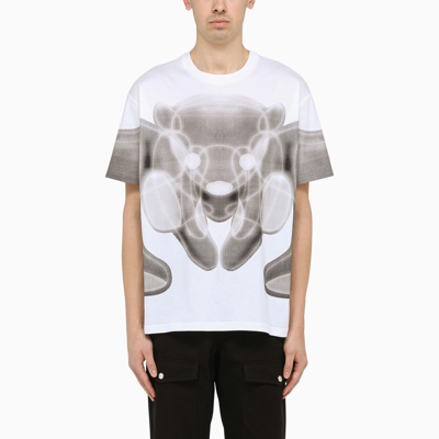 Shop Burberry White Crew Neck T-shirt With Bear Print