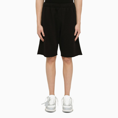 Shop Off-white Black Cotton Diag Bermuda Shorts