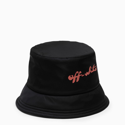Shop Off-white Pink Logo-print Bucket Hat Black
