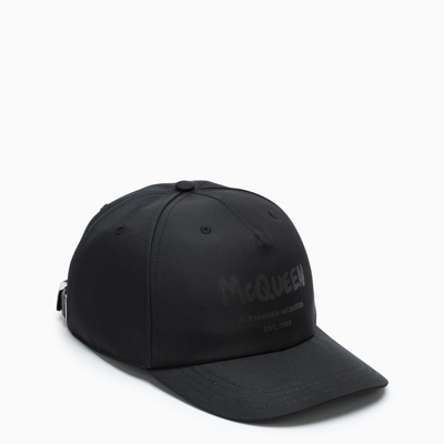 Shop Alexander Mcqueen | Black Logo-print Baseball Cap