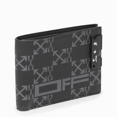 Shop Off-white Grey Bi-fold Wallet With Arrow Print In Black