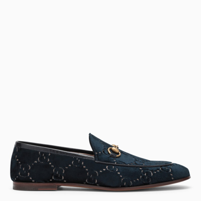 Shop Gucci | Gg Jordan Loafer In Blue Velvet