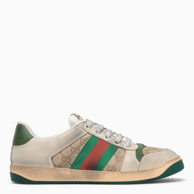 Shop Gucci Beige Screener Low Sneaker In Multicolor