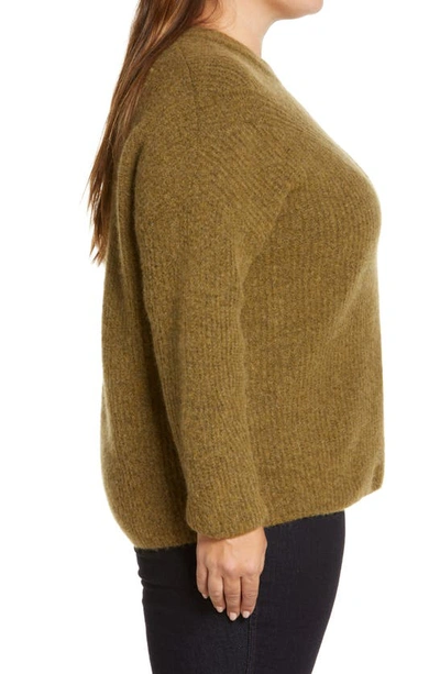 Shop Madewell Belfiore Rib Pullover Sweater In Heather Fern