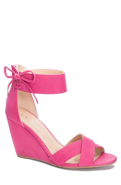 Shop Cl By Laundry Canty Wedge Sandal In Fuchsia