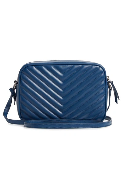 Shop Saint Laurent Lou Matelassé Calfskin Leather Camera Bag In Sea Blue