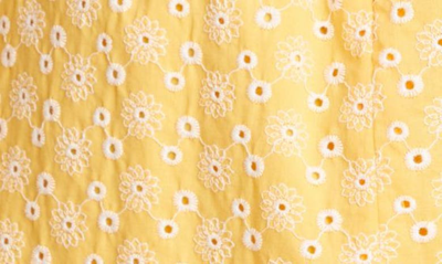 Shop Likely Isabella Embroidered Eyelet Cutout Cotton Dress In Yellow