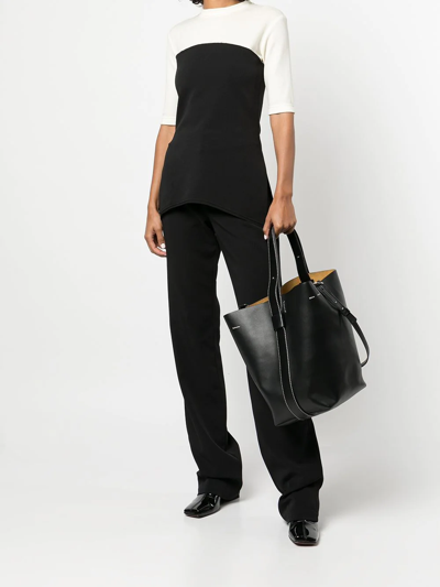 Shop Proenza Schouler White Label Wide-leg Crepe Suit Trousers In Black