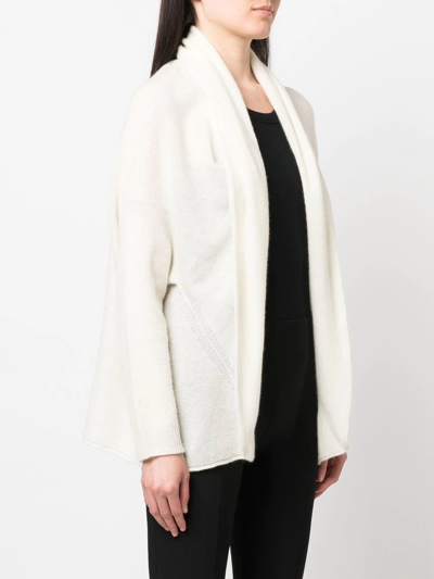 Suzusan Open-front Knit Cardigan In White