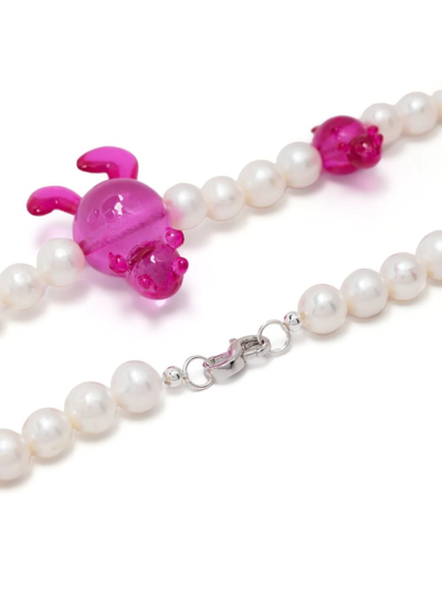 Shop Natasha Zinko Bunny-detail Necklace In Pink