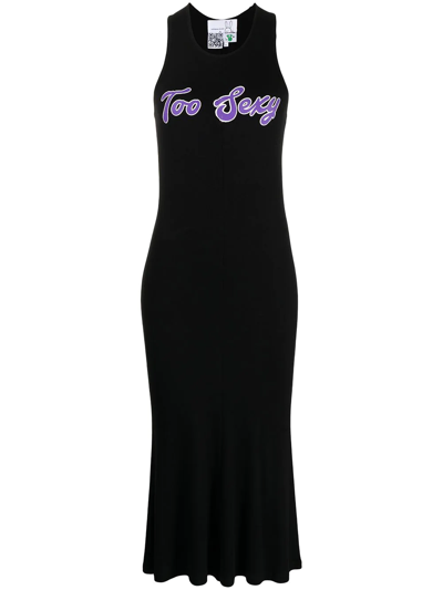 Shop Natasha Zinko Slogan-print Long Dress In Black